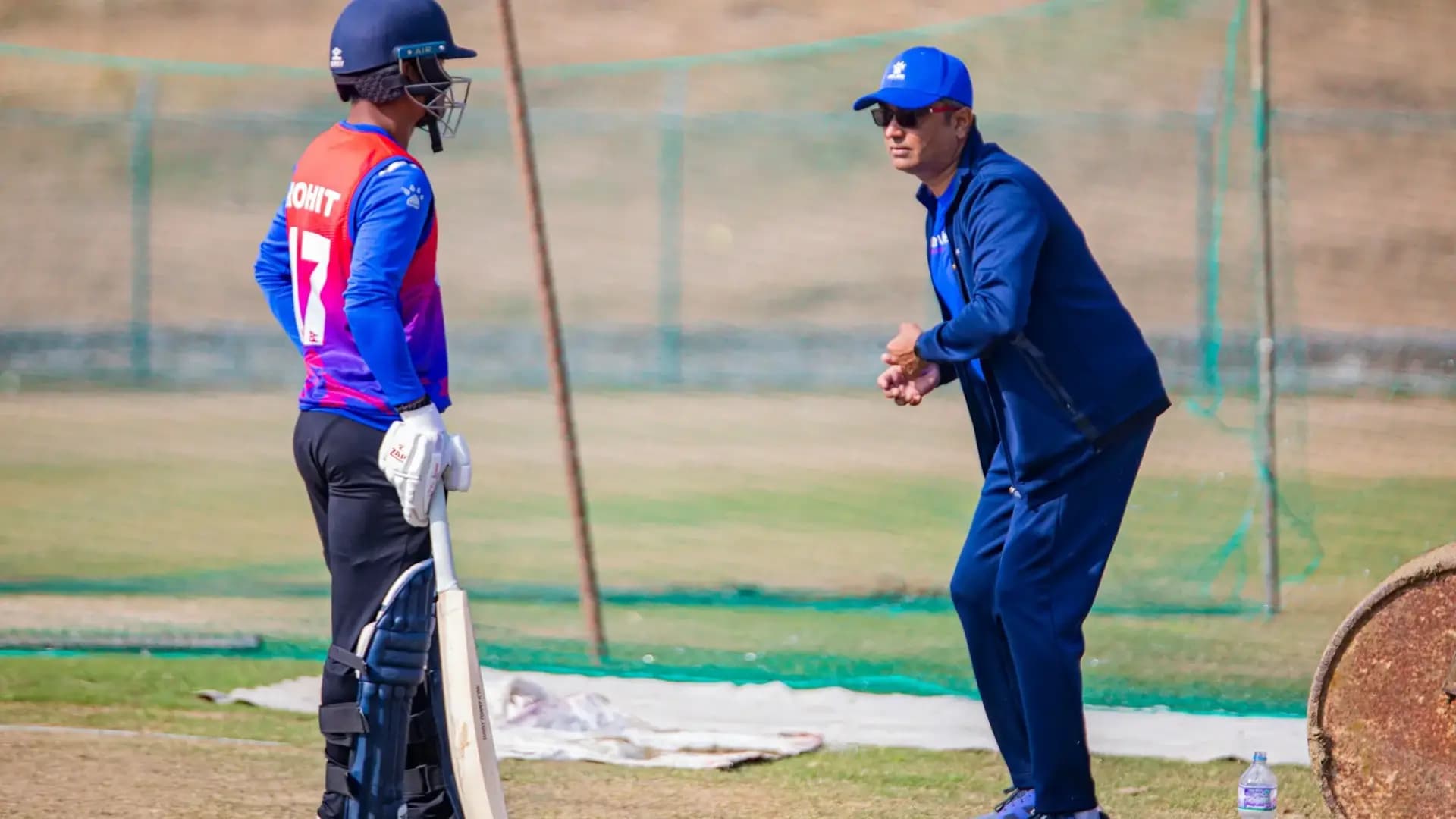Head Coach Monty Desai and Captain Rohit Paudel at the closed-camp